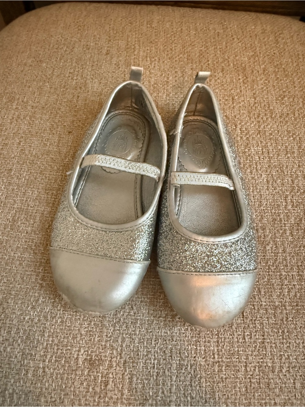 Disney Parks Bibbidi Bobbidi Boutique silver ballet flats for princess size 11